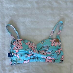 Nip Tuck blue floral bikini top